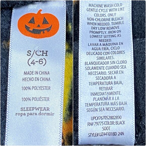 Halloween Theme Fleece Pajama Pants "Ghoul's Night Out" Juniors S/CH (4-6) - Picture 7 of 12